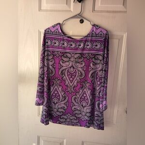 Bob Mackie Lavender Paisley Blouse